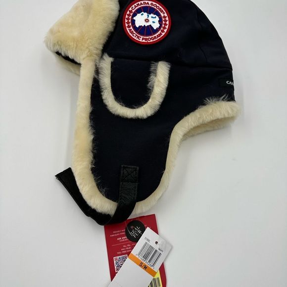 Canada Goose Ladies  Shearling Co-Pilot Winter Aviator Hat 5188L New W Tags - Picture 7 of 14